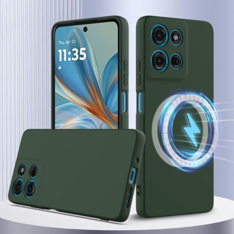 Силіконовий чохол Shockproof Silicone Magsafe для Motorola Moto G75 5G - зелений