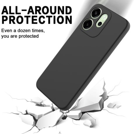 Силиконовый чехол Solid Color Liquid Silicone на OPPO Reno14 F 5G Global - черный