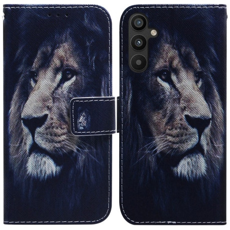 Чехол-книжка Coloured Drawing для Samsung Galaxy A34 5G - Lion