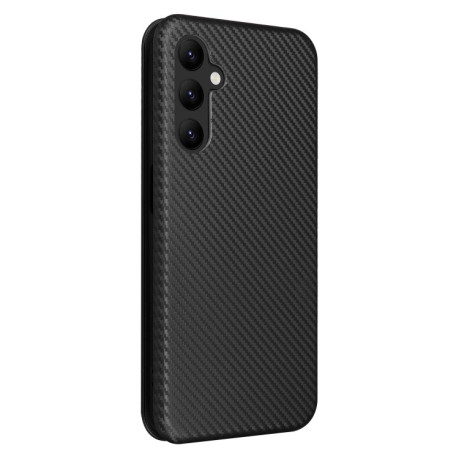 Чехол-книжка Carbon Fiber Texture на Samsung Galaxy A24 4G - черный