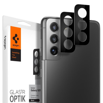 Комплект защитных стекол 2шт на камеру Spigen Optik.Tr Camera Lens для Samsung Galaxy S21 Plus Black