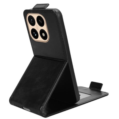 Флип-чехол Magnetic Vertical Flip Leather на Xiaomi 15T 5G - черный