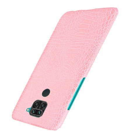 Ударопрочный чехол Crocodile Texture на Xiaomi Redmi Note 9 / Redmi 10X - розовый