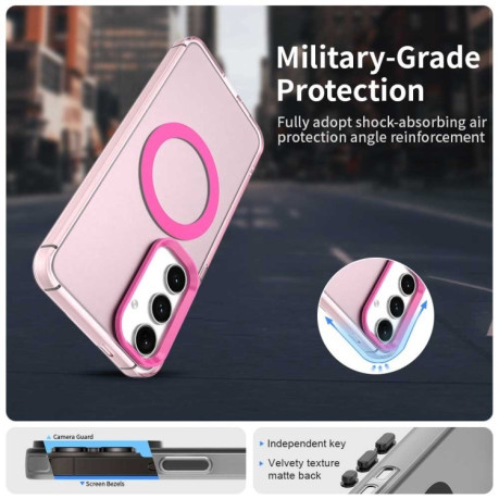 Противоударный чехол MagSafe Holder PC Hybrid для Samsung Galaxy S25+ 5G - красный