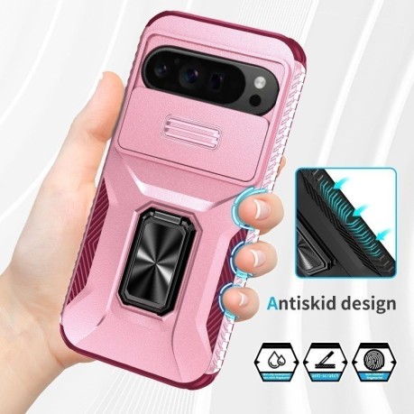 Протиударний чохол Sliding Camshield для Google Pixel 9 Pro XL - Pink + Rose Red
