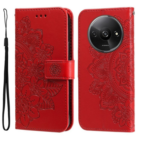 Чехол-книжка 7-petal Flowers Embossing для Xiaomi Redmi A3 - красный