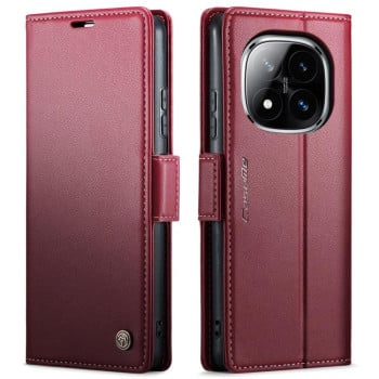 Чехол-книжка CaseMe 023 Butterfly Buckle Litchi Texture RFID Anti-theft Leather для Xiaomi Redmi Note 14 Pro 4G - красный