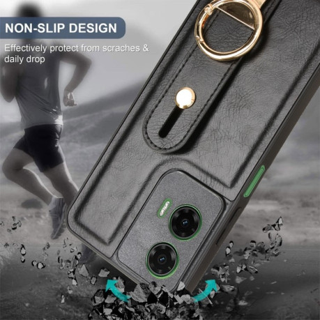Протиударний чохол Wristband Leather Back для Motorola Moto G35 5G - чорний