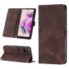 Чохол-книжка Global Skin-feel Flowers для Xiaomi Redmi Note 12S 4G - коричневий