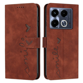 Чехол-книжка в стиле Retro мягкое покрытие Skin Feel серия Amile на Infinix Note 40 4G - коричневый