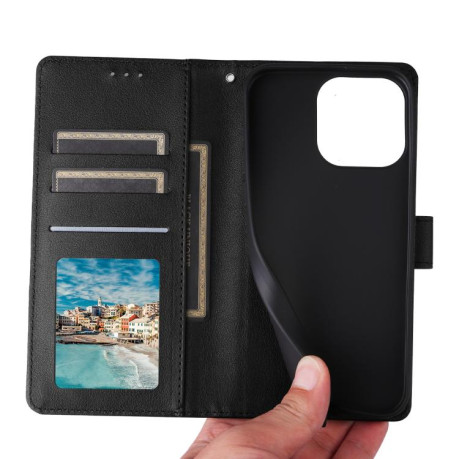 Чохол-книжка 3-Card Slots Multifunctional Leather для Xiaomi Redmi Note 14 4G 164.48mm - чорний