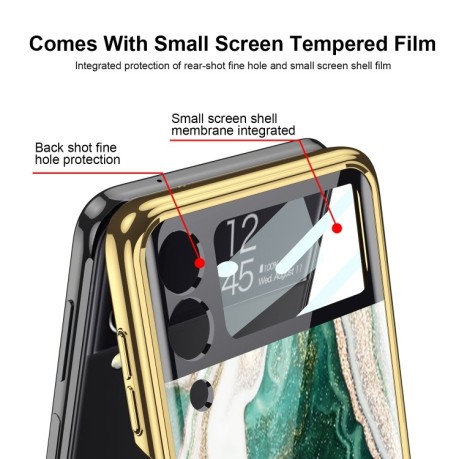 Протиударний чохол GKK Marble Pattern для Samsung Galaxy Z Flip3 5G-06