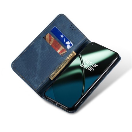 Чехол книжка Denim Texture Casual Style на OnePlus 11R / Ace 2 - синий