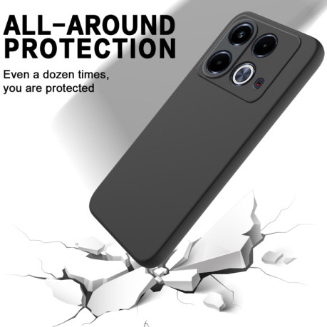 Силиконовый чехол Solid Color Liquid Silicone на Infinix Note 40 4G - черный
