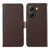 Кожаный чехол-книжка KHAZNEH Genuine Leather RFID для Xiaomi Poco X7 Pro - коричневый