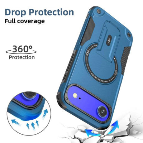 Противоударный чехол Armor Magsafe Holder PC Hybrid TPU для iPhone Air - синий