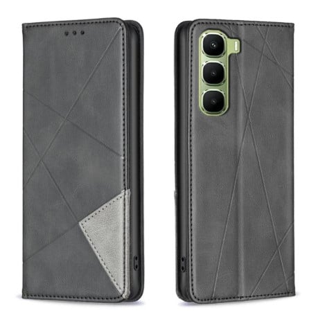 Чехол-книжка Rhombus Texture на Infinix Hot 60 Pro 4G - черный