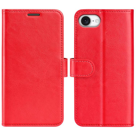 Чехол-книжка R64 Texture Horizontal Flip Leather для iPhone 16e - красный