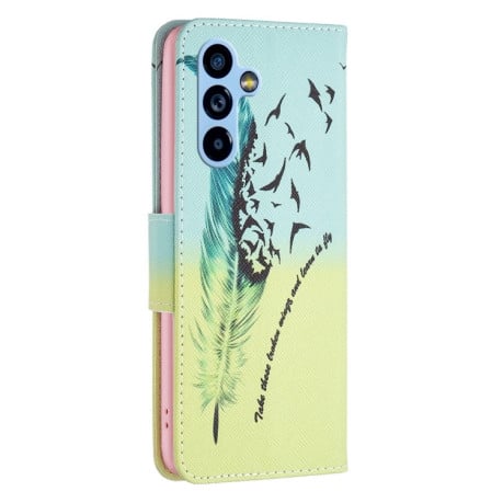 Чехол-книжка Colored Drawing Pattern для Samsung Galaxy A54 5G - Feather