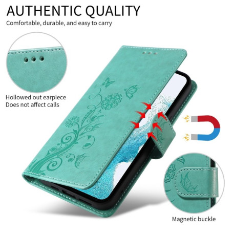 Чохол-книжка Embossed Butterfly для Samsung Galaxy A16 5G - зелений