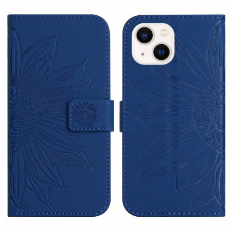 Чохол-книжка Skin Feel Sun Flower для iPhone 15 - темно-синій