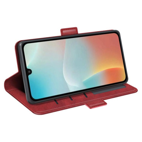 Чехол-книжка Dual-side Magnetic Buckle для на Samsung Galaxy M16 / F16 - красный