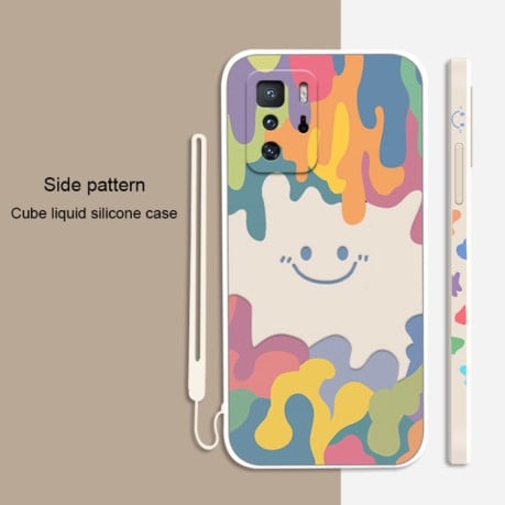 Противоударный чехол Painted Smiley Face для Xiaomi Poco M3 Pro/Redmi Note 10 5G/10T/11 SE - фиолетовый