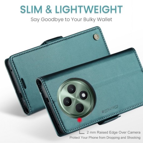 Чехол-книжка CaseMe 023 Butterfly Buckle Litchi Texture RFID Anti-theft Leather для OPPO Reno12 F/12 FS 5G - зеленый