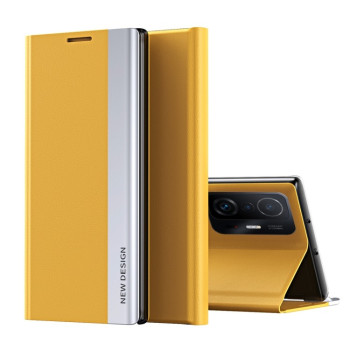 Чехол-книжка Electroplated Ultra-Thin для Xiaomi Mi 11T / 11T Pro - желтый