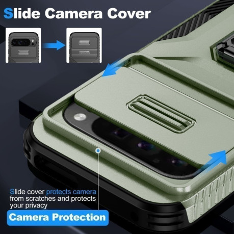 Протиударний чохол Sliding Camshield для Google Pixel 9 Pro XL - зелений