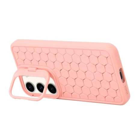 Противоударный чехол Honeycomb Radiating Holder TPU для Samsung Galaxy A35 5G - розовый