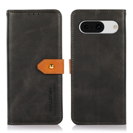 Чехол-книжка KHAZNEH Dual-color Cowhide для Google Pixel 8a - черный