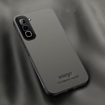 Чехол HUIYI Leather Magnetic на Infinix Hot 70 4G — серый