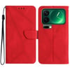 Чехол-книжка Stitching Embossed Leather на Xiaomi 17 Pro Max — красный