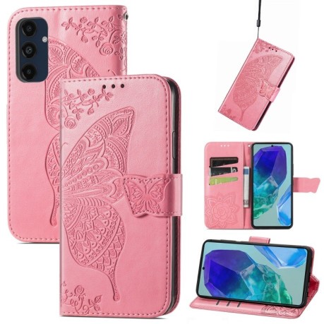 Чехол-книжка Butterfly Love Flower Embossed для Samsung Galaxy A16 - розовый