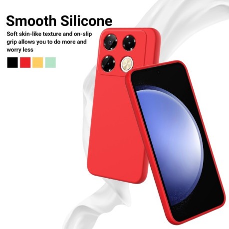 Силиконовый чехол Solid Color Liquid Silicone на Infinix Note 40 Pro 4G - красный