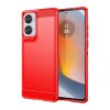 Протиударний чохол Brushed Texture Carbon Fiber на Motorola Moto G85 - червоний
