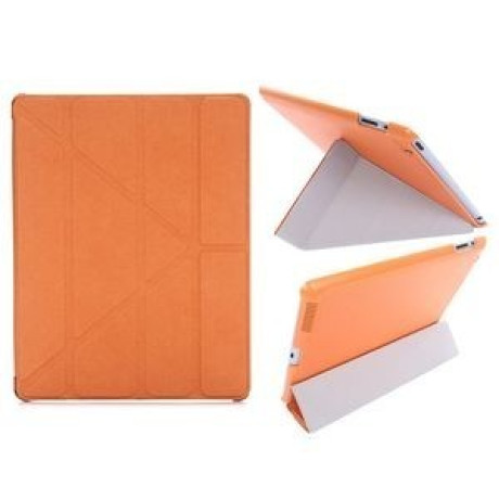 Чехол Cross Pattern Foldable Transformers оранжевый для iPad 4/ 3/ 2