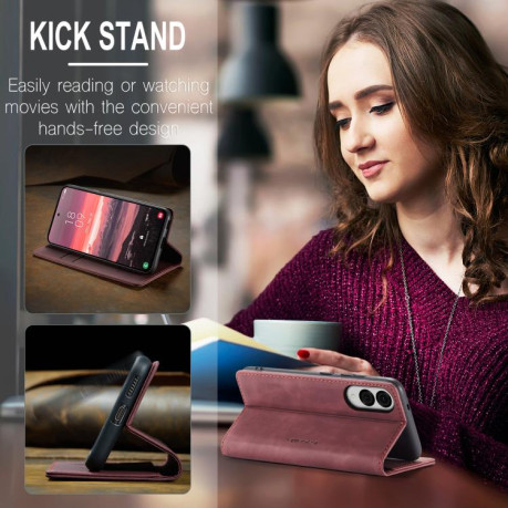 Чехол-книжка CaseMe-013 Multifunctional на Samsung Galaxy S25 Edge 5G - красный