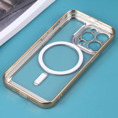 Противоударный чехол Classic Electroplating (Magsafe) для iPhone 14 Pro Max - золотой