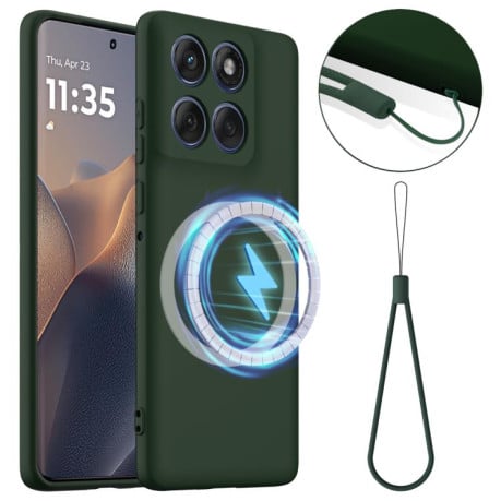 Силіконовий чехол Shockproof Silicone Magsafe для Motorola Edge 60 Pro - зелений