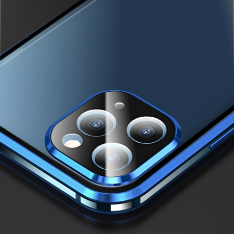 Двухсторонний магнитный чехол Electroplating Frame для iPhone 12 mini - золотой