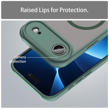 Чехол Fan Dun Series гибрид Frosted с Magsafe на iPhone Air - зеленый