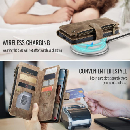 Чохол-гаманець CaseMe-C30 для Samsung Galaxy S25+ 5G - коричневий