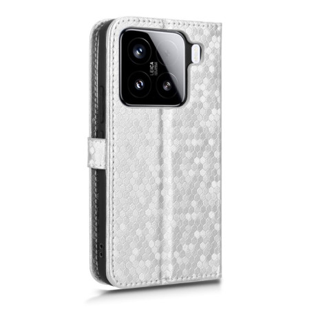 Чехол-книжка Honeycomb Dot для Xiaomi 15 Pro - серебристый