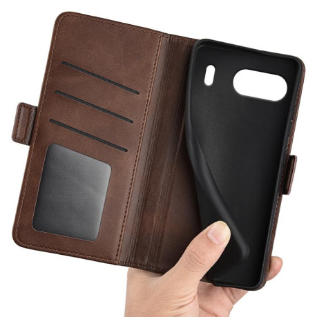 Чохол-книжка Dual-side Magnetic Buckle для OnePlus Nord 4 - коричневий