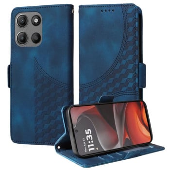 Чохол-книжка Embossed Rhombus Starry Leather для Motorola Moto G15/G15 Power - синій