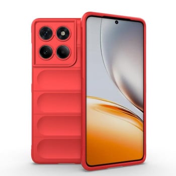 Силиконовый чехол Magic Flannel для Motorola Edge 60 Fusion 5G - красный