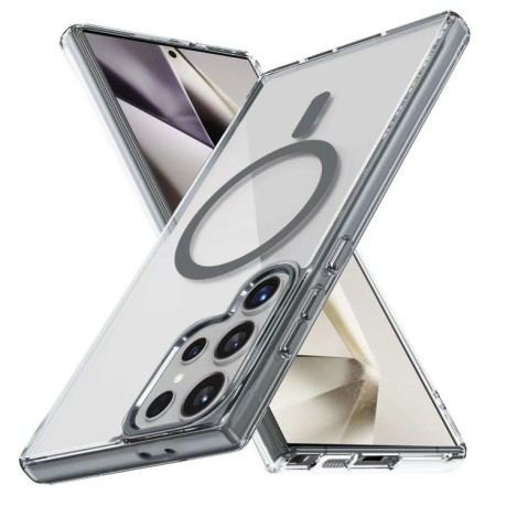 Противоударный чехол Ice Color Magnetic Series TPU Hybrid Acrylic Magsafe для Samsung Galaxy S25 Ultra 5G - серый