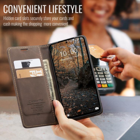 Чехол-книжка CaseMe-013 Multifunctional на Xiaomi Redmi Note 14 Pro 4G Global - кофейный
